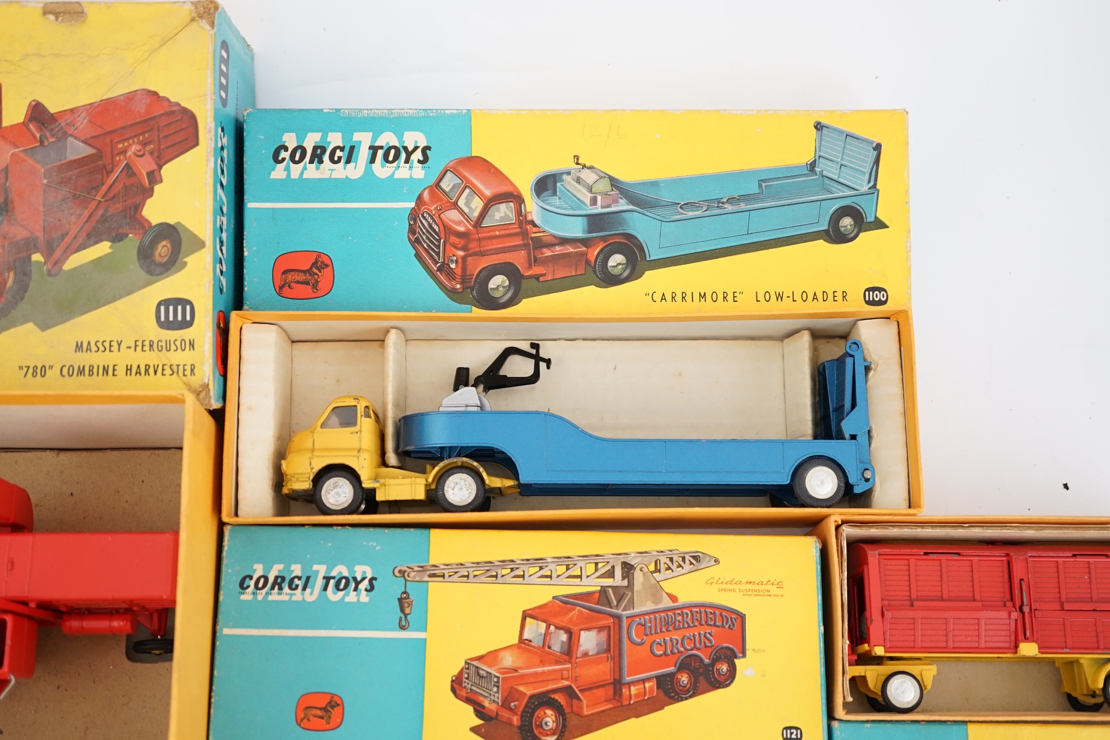 Seven boxed Corgi Toys and Major Toys